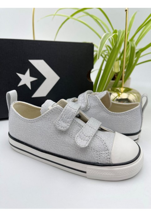 Baskets Converse Chuck Velcro Ox-Argenté