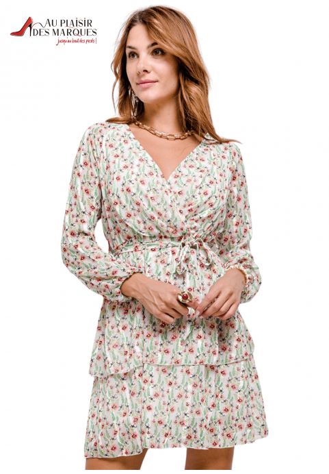 Robe Lilie Rose cache-coeur à imprimé...