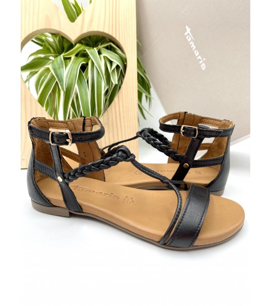 Tamaris Sandales cuir Kim Noir 2