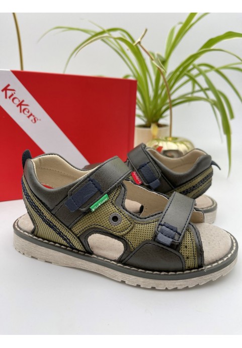 Sandales Kickers Pepper kaki marine